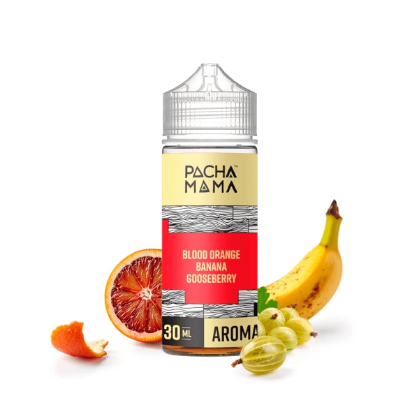 Pacha Mama, Blood Orange Banana Gooseberry 30ml Flavour Shot - 120ml Long Fill