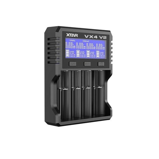 Xtar VX4 V2 smart charger display and charging slots